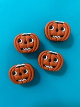 4 Halloween Pumpkin Shoe Charm Plug Button Fun Accessories Compatible W/Crocs - £8.02 GBP
