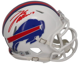 Josh Allen Autographed (Red Ink) Buffalo Bills Mini Speed Helmet Beckett - £423.13 GBP