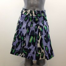 Spanner Women&#39;s A Line Skirt Size 2 Blue Green Patterned Cotton Blend Si... - $7.92