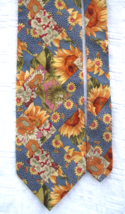 Tango by Max Raab Mens Tie Sunflower Patchwork Print All Cotton Imported... - $18.99