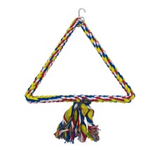 Multicolor Cotton Rope Triangle Toy Swing for Birds Size Medium 10&quot; - £7.81 GBP