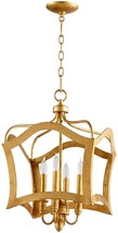 Pendant Chandelier Cyan Design Milan 4-Light Gold Leaf Iron Candelabra E12 Type - $1,064.00