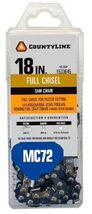 CountyLine 75072NSTSC Chainsaw Chain 18 Inch 72 Link Full Chisel Steel - $52.80