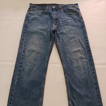 Levi's 505 Straight Regular Fit Men's Blue Denim Cotton Jeans Size (34×32) image 14