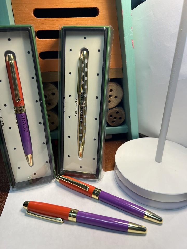 KATE SPADE New York Gold Poka Dot OR RED &amp; PURPLE BALLPOINT PEN PICK: - $31.65+