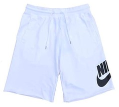 Nike Mens Aw77 French Terry Fleece Alumni Shorts White/Black Large AT526... - $60.00