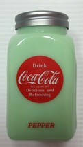 Coca-Cola  Pepper Shaker Jadeite Glass Depression Style Disc BRAND NEW - £5.17 GBP