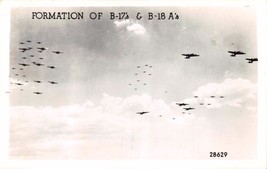 Formation B-17s &amp; B-18As U S Military Aircraft~Grogan Real Photo Postcard 1940s - £6.82 GBP