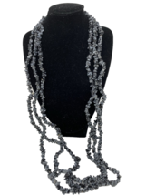3 Strands of Mottled Grey/Black Stone Necklaces 34&quot; Strands - $266.95 MXN