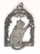 SEAGULL Pewter Cat Christmas Tree Ornament Double Sided NO RIBBON 1986 V... - £6.33 GBP