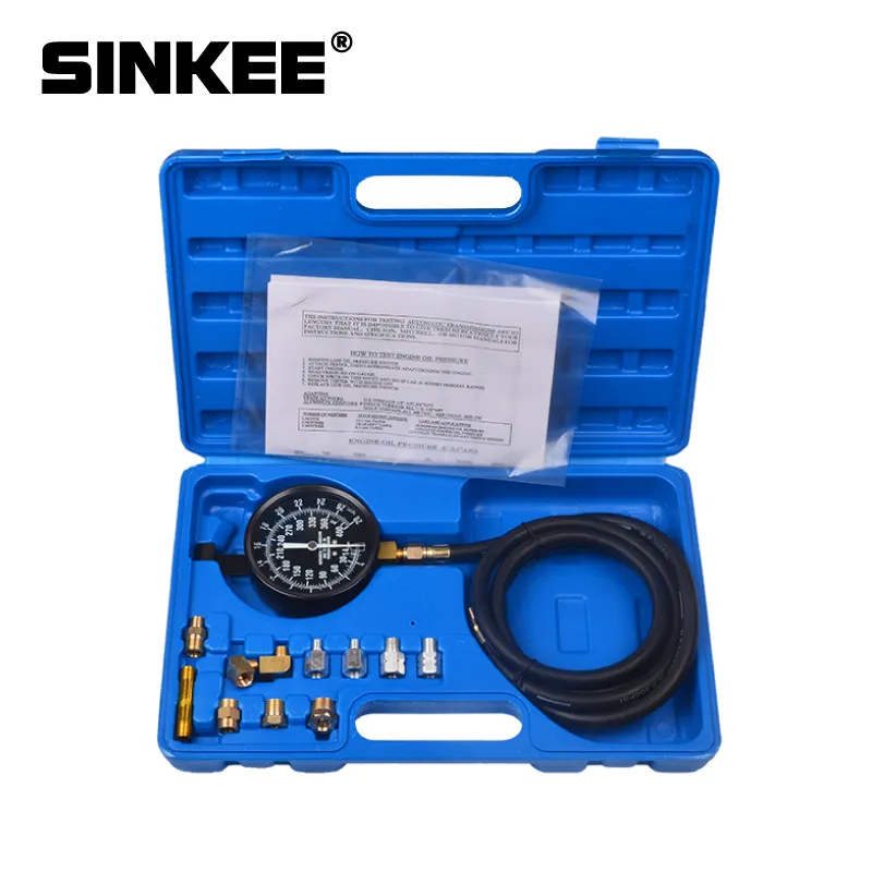 14 piece Engine Oil Pressure Tester Test Gauge Diagnostic Test Tool Set Kit - £112.10 GBP