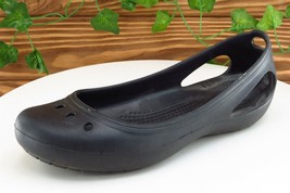 Crocs Women Sz 8 M Black Flat Synthetic Shoes - £13.41 GBP