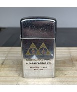 Vintage Zippo Slim 1968 Municipal Pipe &amp; Fabricating Houston Texas  - $66.09 CAD