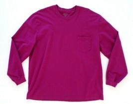 GH Bass and Co Men&#39;s Long Sleeve Pocket T-Shirt XXL Magenta - £13.82 GBP