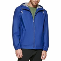 Club Room Men&#39;s Rubberized Lightweight Hooded Rain Jacket in Navy-Medium - $29.99