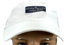 Peter Millar White Hook &amp; Loop Adjustable Golf Hat crafted in Raleigh Si... - $27.42 CAD