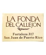 La Fonda Del Callejon Restaurant Vintage Box Matches San Juan Puerto Ric... - $28.01 CAD