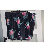 George Above Knee Hawaiian Black E-Board Swim Shorts Size 3XL (48-50) Me... - $19.58