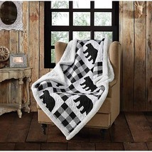 Cozy Black Bear Retreat Sherpa Blanket - $142.65 CAD