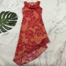 Alyn Paige Womens Vintage Y2k Slip Dress Size 7/8 Pink Orange Floral Draped - £26.46 GBP