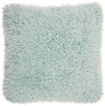 Fluffy Celadon Blue Shag Accent Throw Pillow - $819.04 MXN