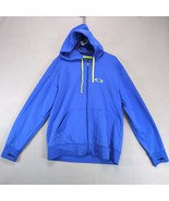 Oakley Full Zip Blue Hoodie Men&#39;s L Pockets Neon Logo Long Sleeve Street... - €25,89 EUR