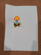 Completed Christmas Candle Finished Cross Stitch - $6.50