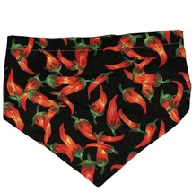 Handcrafted Dog Bandana Scarf Medium Reversible Chili Peppers Clover Hoo... - £11.17 GBP