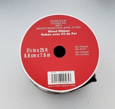 Celebrate It Christmas Buffalo Plaid Black &amp; White Wired Ribbon 3.5 inch... - $14.22