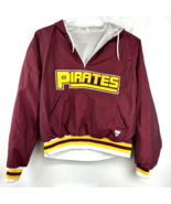 Vintage 90s Varsity Maroon Gold Pirates 1/4 Zip Lined Warm Up Pullover J... - $430.56 MXN