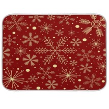 Christmas Snowflakes On Red Dish Drying Mat For Kitchen, Absorbent Microfiber Dr - £22.06 GBP