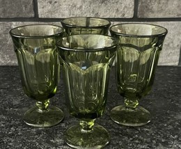 4 Imperial Glass Old Williamsburg Verde Green Footed Iced Tea Glasses Tu... - £22.33 GBP