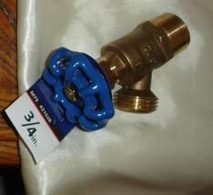 Boiler Drain Valve 3/4 American Valve faucet blue handle never used - $11.99