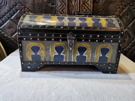 chest ethnic handmade beautiful jewelery box with moroccan motif - £355.29 GBP