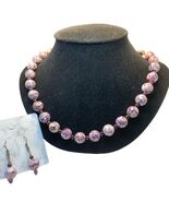 Natural semi precious gemstone necklace and earrings-20” - $60.38