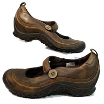 Merrell Plaza Emme Mary Jane Shoes Womens 6.5 Brown Leather Button Distressed - £15.59 GBP