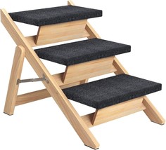 2-In-1 Foldable Dog Ramp/Dog Stairs - Portable Natural Solid Wood Pet St... - $45.99