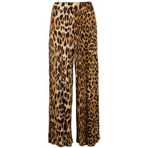 RALPH LAUREN Brown Leopard Stretch Viscose Jersey Wide Pants 3X   - £55.25 GBP