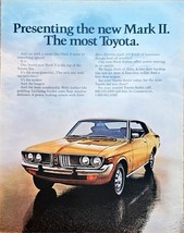 TOYOTA MARK II -Leather like padding-Bucket Seats-Hardtop 1972 Vintage Print Ad - £7.92 GBP