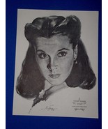 Vivien Leigh Academy Award Portrait Print Vintage 1962 Volpe Gone With T... - $227.89 MXN