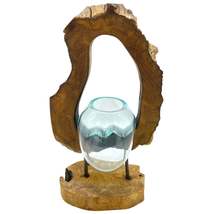 Molton Glass Hanging Art Vase On Wood - £50.03 GBP