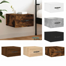 Modern Wooden Wall Mounted Floating Bedside Table Cabinet With Storage Drawer - £21.81 GBP+