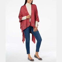 Charter Club Womens Pink Embellished Open-Front Poncho Cape One Size - £17.65 GBP