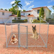 Lonabr Large Metal Dog Kennel Outdoor Pet Cage Playpen with Door Exercise Fence - £294.15 GBP