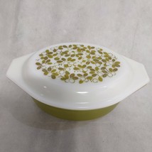 Pyrex Verde Green Olive Berries Leaves Casserole Dish With Lid 043 1.5 Quart - £22.77 GBP