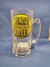Large World&#39;s Greatest Golfer Glass Beer Mug/Stein w/Handle - 8&quot; tall - ... - $147.44 MXN