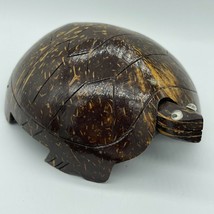 Vintage Hand Wood Gourd Turtle Tortoise Shell Figurine Coastal Decor Googly Eyes - £15.18 GBP