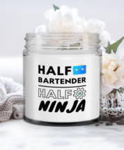 Funny Bartender Candle - Half Ninja - 9 oz Candle Gifts For Co-Workers Friends  - £15.65 GBP