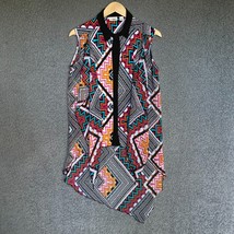Cato High Low Sleeveless Blouse Womens M Multicolor Button Up Shirt Duster Top - £12.65 GBP