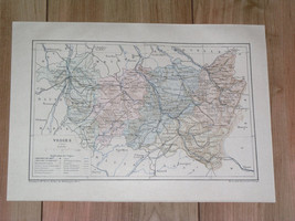 1887 Original Antique Map Of Department Of Vosges Epinal / France - £22.15 GBP